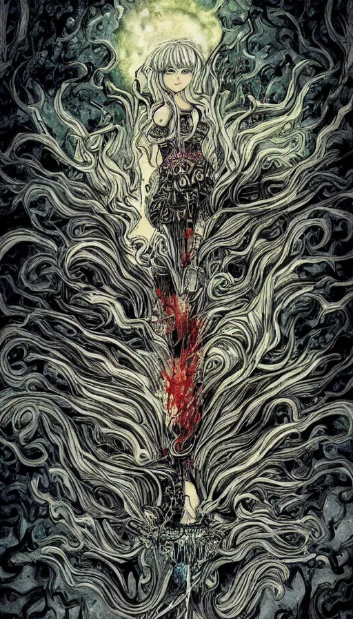 Image similar to psytrance artwork, from berserk