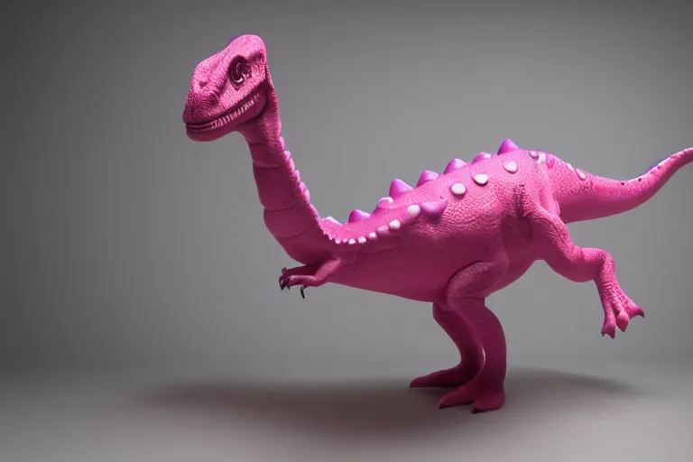Prompt: dinosaur in a pink tutu, studio lighting, highly detailed, striking, inspiring