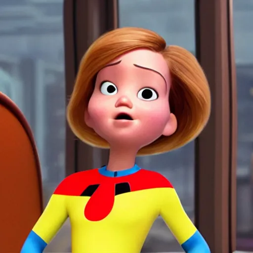 Image similar to Jennifer Lawrence in the Incredibles, pixar studio