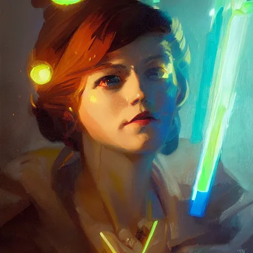 Image similar to a oil art portrait of young mage with neon magic in style of transistor character, character design from d & d, art by anders zorn, wonderful masterpiece by greg rutkowski, beautiful cinematic light, american romanticism by greg manchess, jessica rossier
