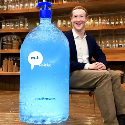 Image similar to mark zuckerberg as water