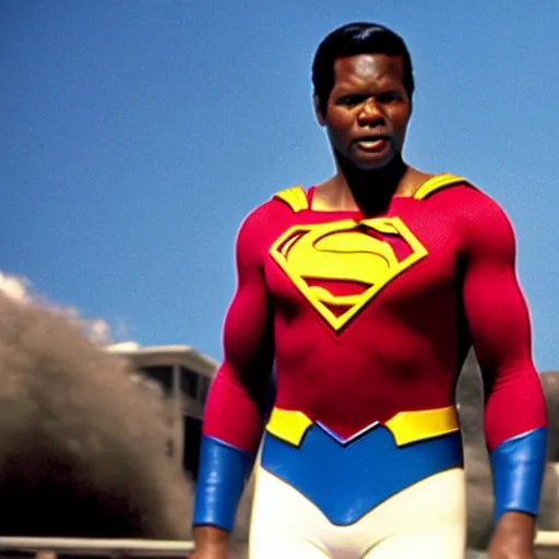 Image similar to Sidney Poitier as superman