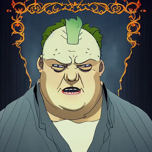 Prompt: baron vladimir harkonnen character portrait, matte painting, in the style of studio ghibli