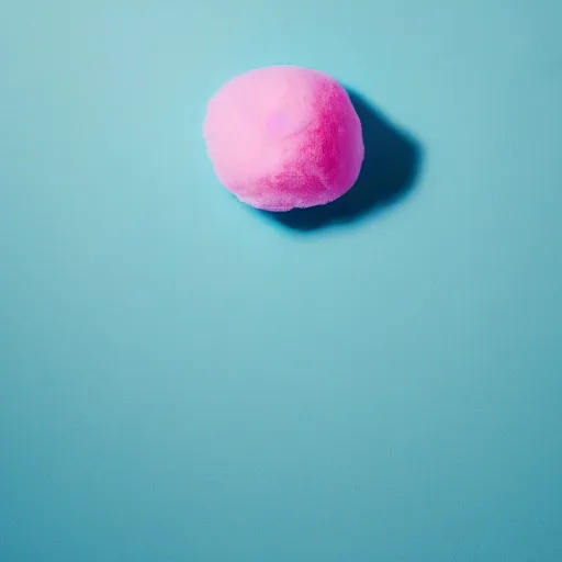 Image similar to cotton candy shaped like an mk 2 grenade!!!, centered, product shot, bright, airy, iridescent lighting, gradient background