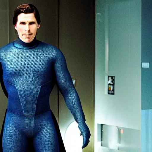 Prompt: Christian Bale as Mr Fantastic