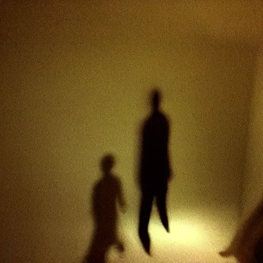 Prompt: insane nightmare, no light, everything is blurred, creepy shadows, a beast on the ceiling , very poor quality of photography, 2 mpx quality, grainy picture