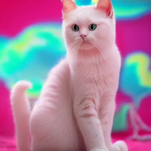 Prompt: cotton candy cat