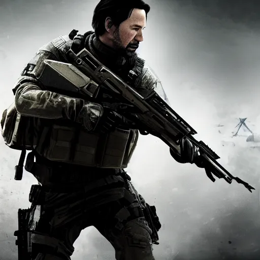 Image similar to Keanu reeves in Call of duty 4K quality