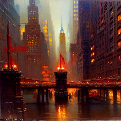 Image similar to city of modern new york. highly detailed painting by gaston bussiere, craig mullins, j. c. leyendecker