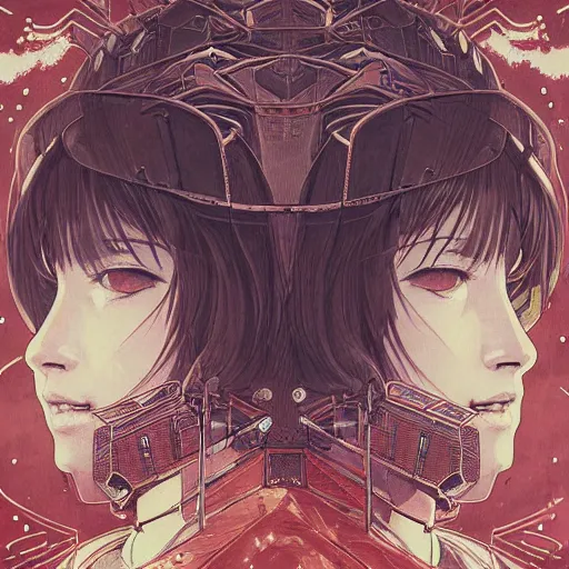 Image similar to a beautiful ukiyo painting of retrofuturistic space station, detailed symmetrical close up portrait, intricate complexity, by takato yamamoto, wlop, krenz cushart. cinematic dramatic atmosphere, sharp focus