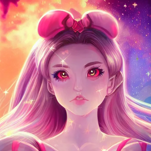 Image similar to a high fantasy portrait of a celestial magical girl, sailor moon, star guardians, very beautiful, very attractive, trending on artstation, cool color scheme, deviant art