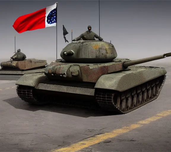 Image similar to photorealistic concept art of tiananmen square tank man standing in front of tank girl's tank, detailed