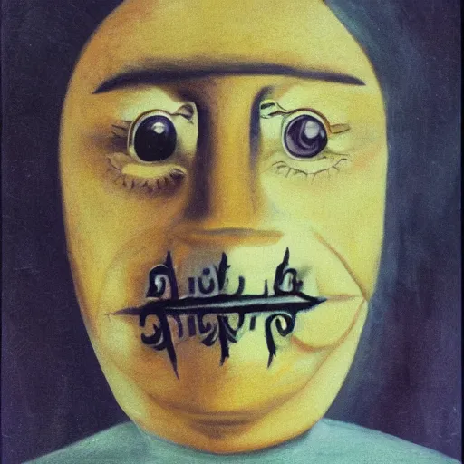 Image similar to your face is a lie, surrealist