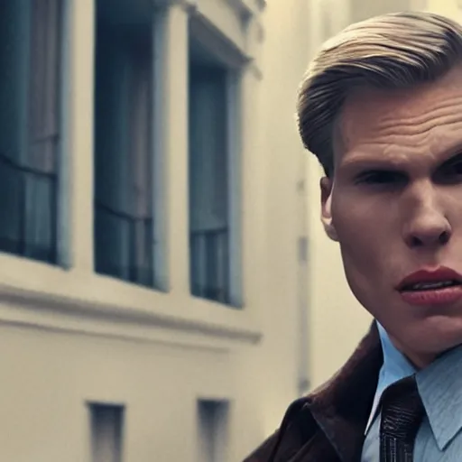 Image similar to Live Action Still of Jerma in Vertigo (film), real life, hyperrealistic, ultra realistic, realistic, highly detailed, epic, HD quality, 8k resolution, body and headshot, film still