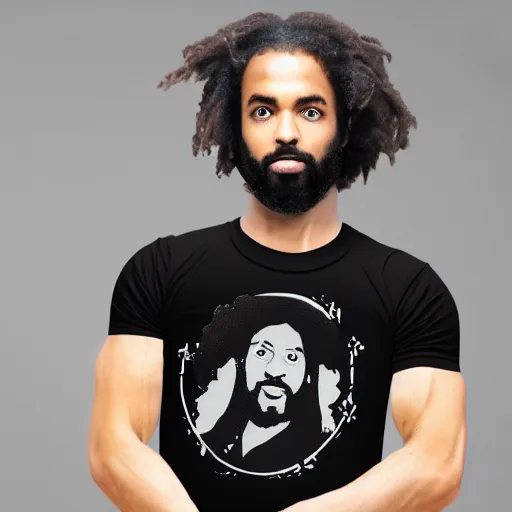 Prompt: A T shirt with black Jesus