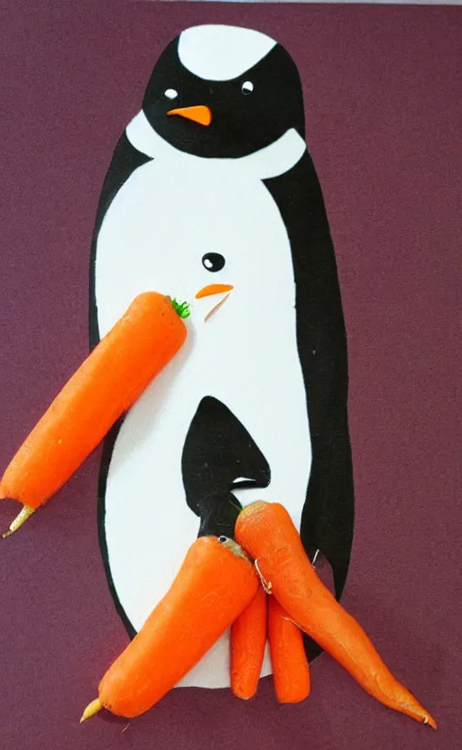 Prompt: Pinguin with a carrot