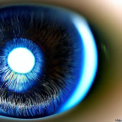 Image similar to infinity reflected in an eye macro