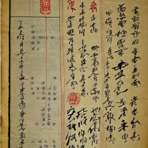 Image similar to yi jin jing posture in huang di nei jing chinese medical kung fu diagram, old manuscript, ancient information