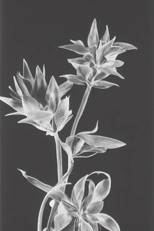 Prompt: walter white botanical poster, shot with hasselblad, 5 0 mm lens, photography, very soft diffuse lights, by yousuf karsh and man ray and dorothea lange and horst p horst, fine film grain, dark smoky background