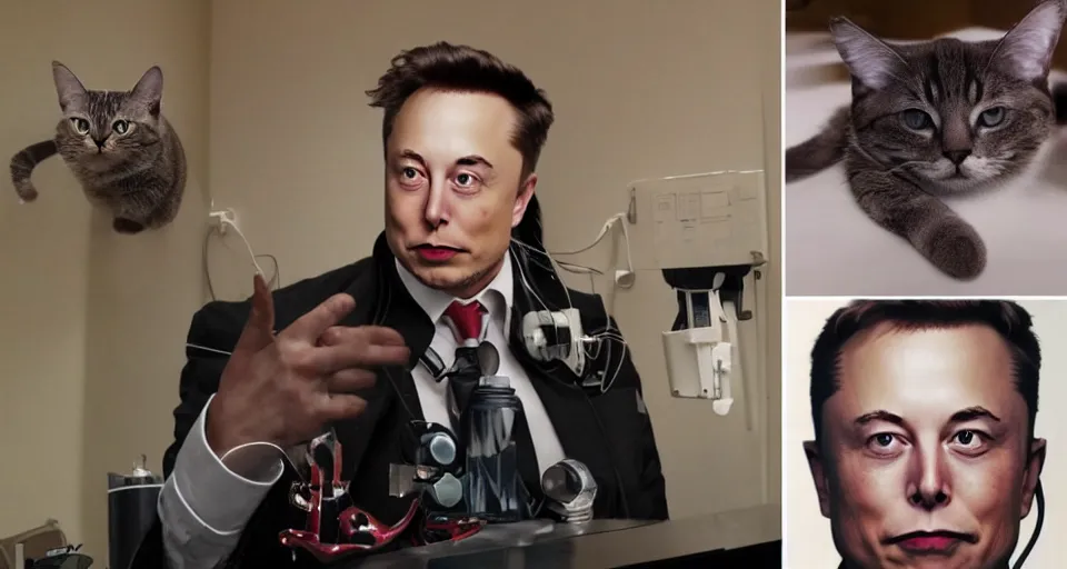 Image similar to elon musk cat girl trap