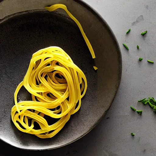 Image similar to an uranium pasta dish glowing