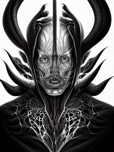 Image similar to portrait study, lord of regeneration, illustrated on black paper by nychos, artgerm, moebius, android jones : : fractal lotus pattern : : digital painting, digital art, concept art, character design, imaginefx : : hyperrealism, dark fantasy