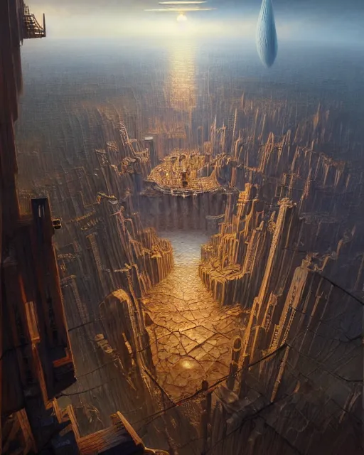 Image similar to a hyper - detailed 3 d render like a oil painting of the construction of a worldview, surrealism!!!!! surreal concept art, lifelike, photorealistic, digital painting, aesthetic, smooth, sharp focus, artstation hd, by greg rutkowski, bruce pennington, valentina remenar and asher duran,