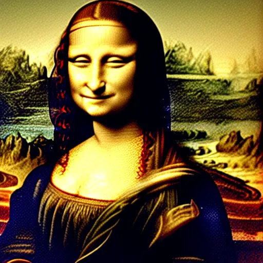 Prompt: Mona lisa black