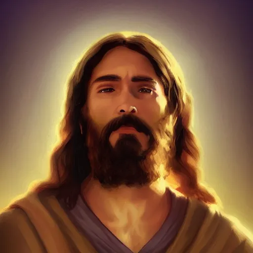 Prompt: Jesus on linkedin by Ross Tran, 8k