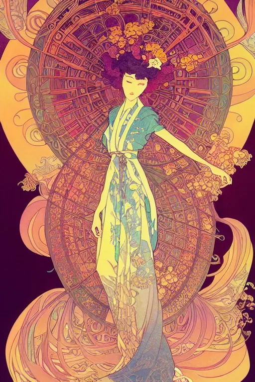 Prompt: a beautiful hyperdetailed character design 4 k wallpaper illustration of phoenix, victo ngai style, alfons mucha ， from china, style of studio ghibli, chinese style