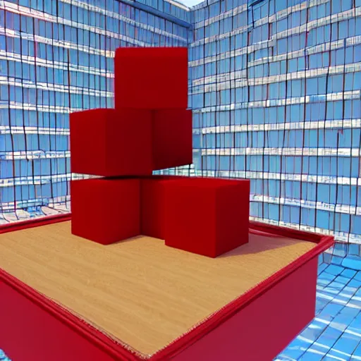 Prompt: red cube on top of blue cube, accurately matches the description, physically correct, logically correct, realistic, don't you dare lie to me