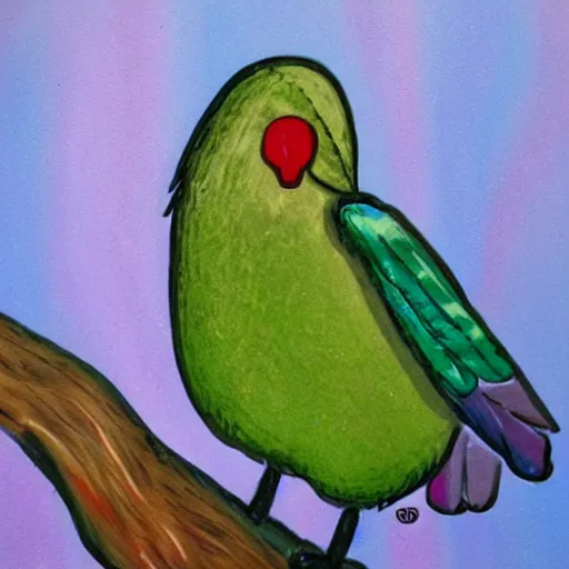 Image similar to a rainbow kiwi bird