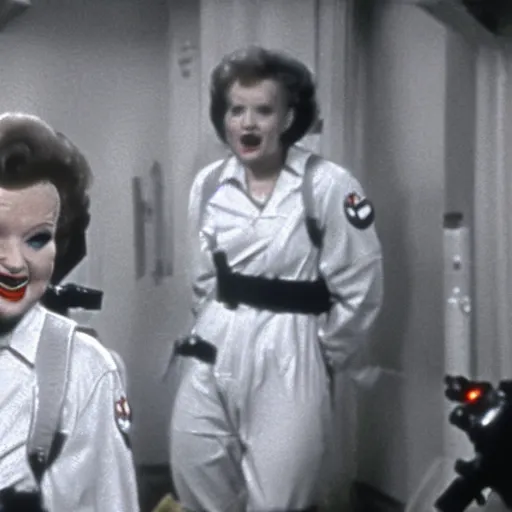 Image similar to stunning awe inspiring betty white as a ghostbuster in the movie ghostbusters, movie still 8 k hdr atmospheric lighting