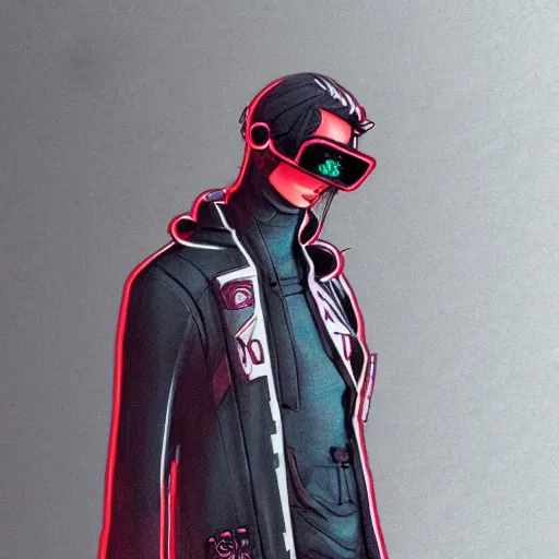 Image similar to cyberpunk jacket sketch