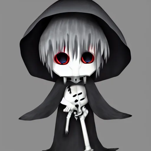 Image similar to grim reaper chibi video game render