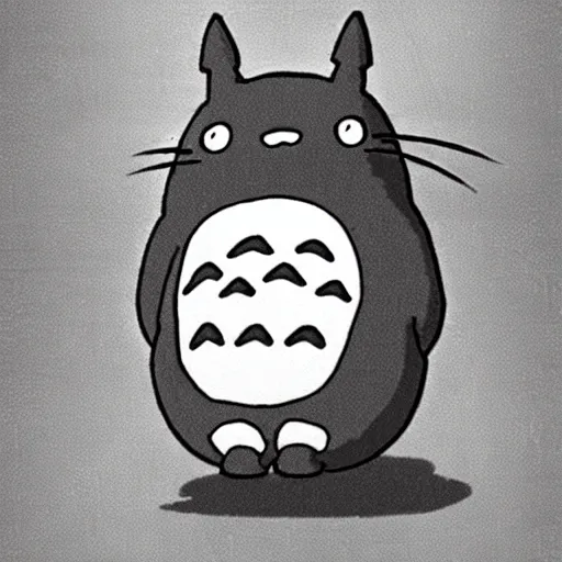 Prompt: cctv footage of totoro