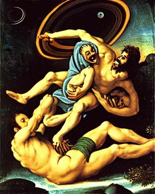 Image similar to saturn being devoured by his son