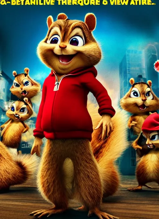 Image similar to alvin and the chipmunks horror movie poster