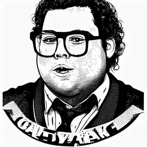 Image similar to jonah - hill & clark duke hybrid, vector, svg sticker art