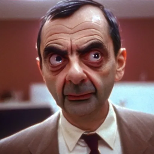 Image similar to A still of Mr Bean in The Shining