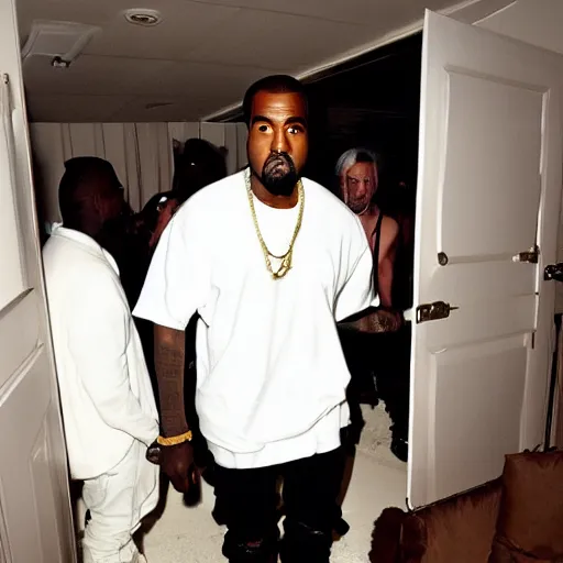 Image similar to kanye west in the backrooms