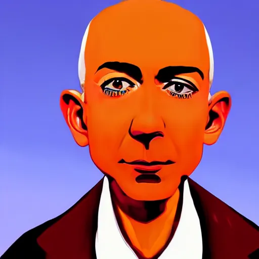 Prompt: Jeff Bezos Gorillaz album cover