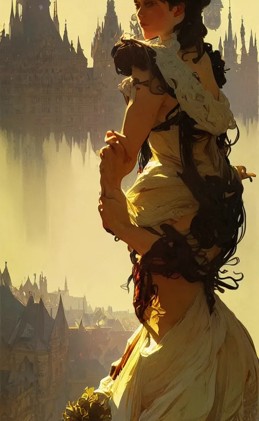 Image similar to the personification of the country germany, highly detailed, digital painting, artstation, concept art, sharp focus, illustration, art by greg rutkowski and alphonse mucha