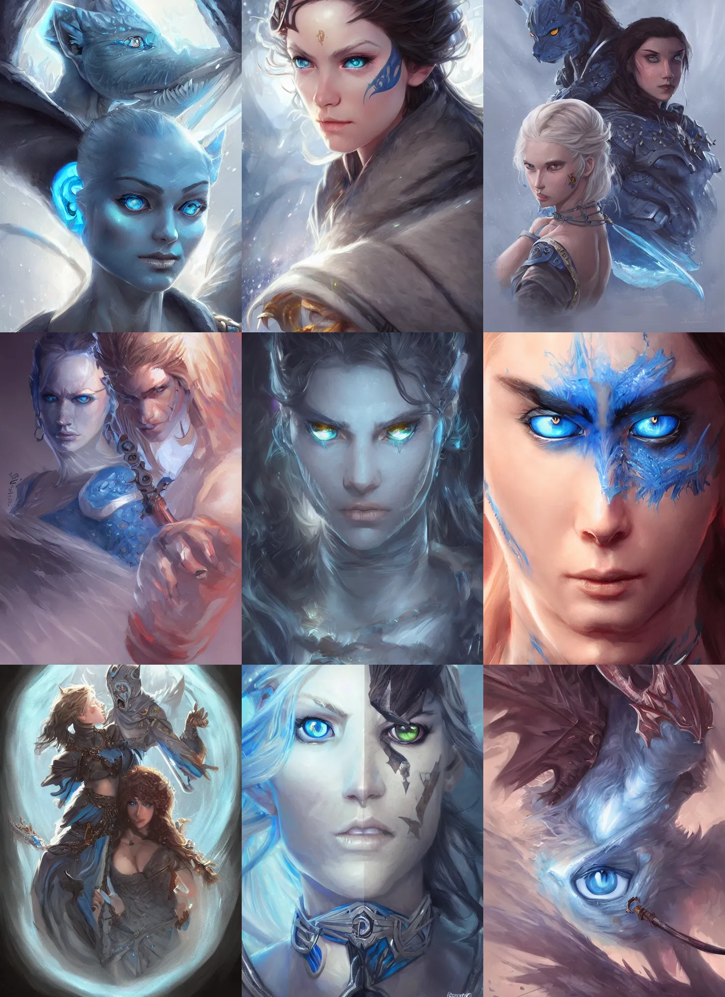 Prompt: pair of piercing blueeyes, d & d, fantasy, highly detailed, digital painting, trending on artstation, concept art, sharp focus, illustration, art by artgerm and greg rutkowski and magali villeneuve