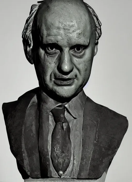 Image similar to stylised bust sculpture of Jonny Rotten, beautiful studio lighting