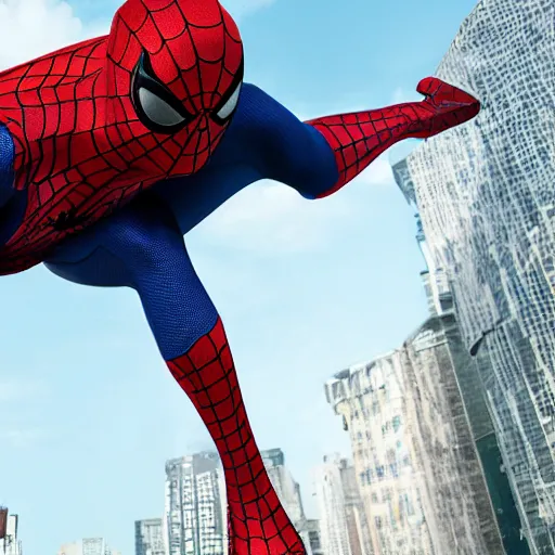 Image similar to metallic spider - man suit, cinematic, volumetric lighting, realistic, hyperdetailed, photorealistic, photograph