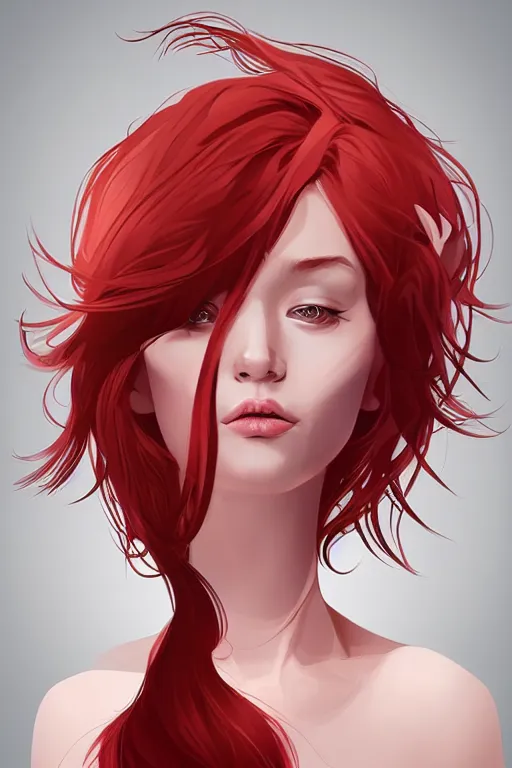 Image similar to girl with medium length red hair. centered median photoshop filter cutout vector behance hd jesper ejsing!