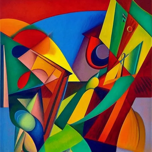 Image similar to intricate, amazing, abstract and / or modernism, cubism and / or romanticism, painting by sergi voltz