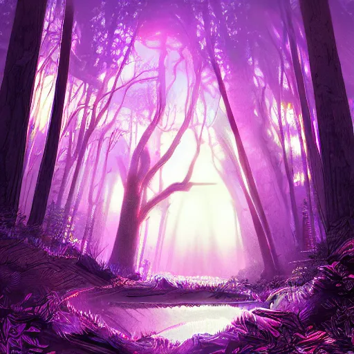 Image similar to a ancient portal to another dimension in the forest, retrowave art, vaporwave, trending on art station