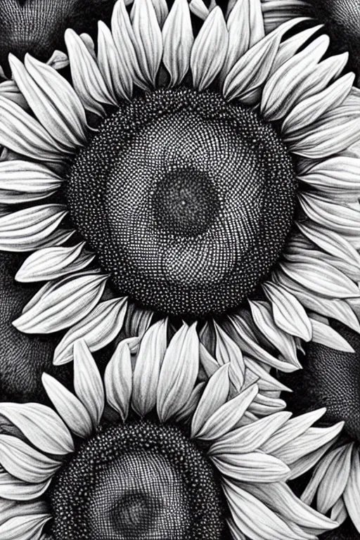 Prompt: extremely detailed sunflowers, trending on artstation, delicate, hyper realistic, engraving, 8 k